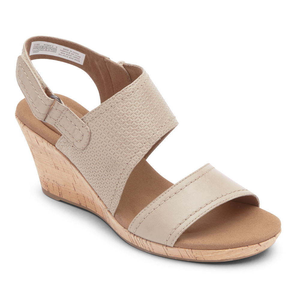 Rockport Sandals For Womens Beige - Briah Asymmetrical 2-Piece - FD6085139